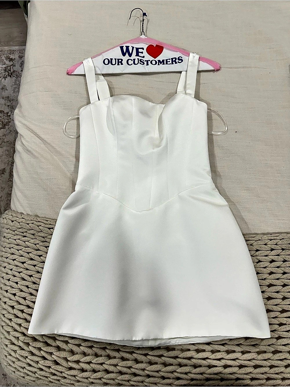 Anthropologie Jade Square-Neck Mini Dress Square-Neck Mini Dress in White